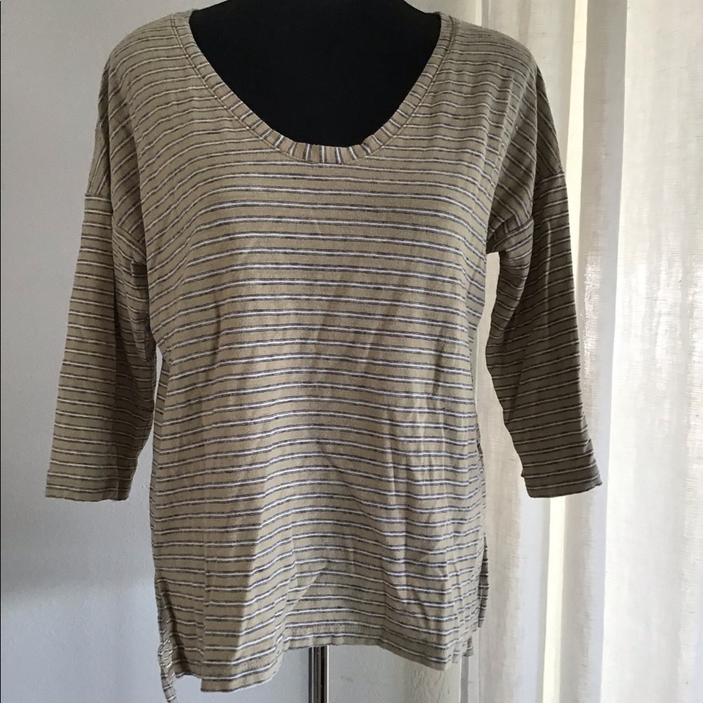 WRBS3815 JAMES PERSE Striped Drop Sleeve Top